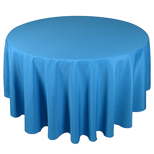 Turquoise 108 Inch Polyester Round Tablecloths