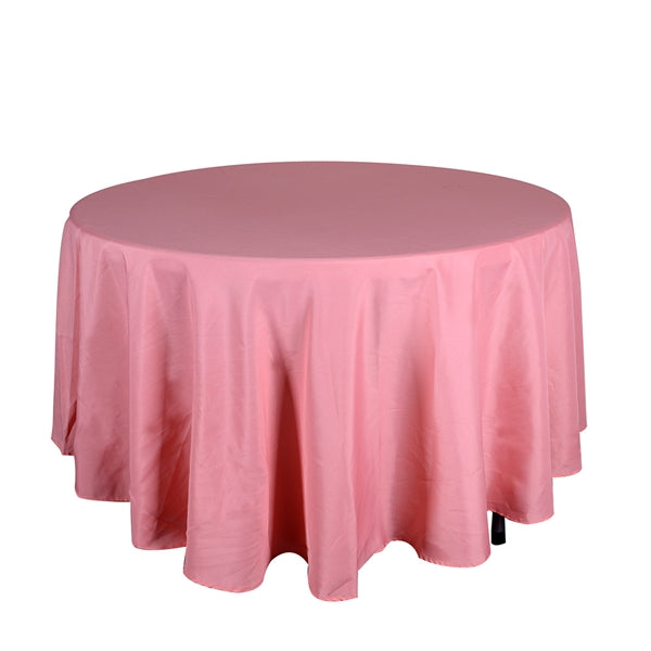 Coral 108 Inch Polyester Round Tablecloths