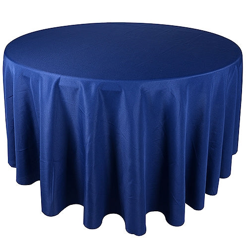 Navy Blue 120 Inch Polyester Round Tablecloths