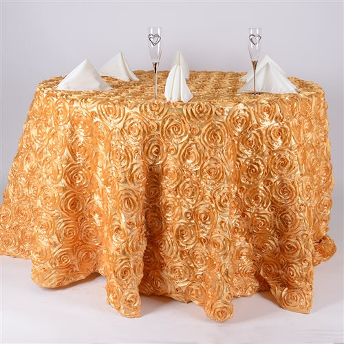 Gold 120 Inch Rosette Tablecloths