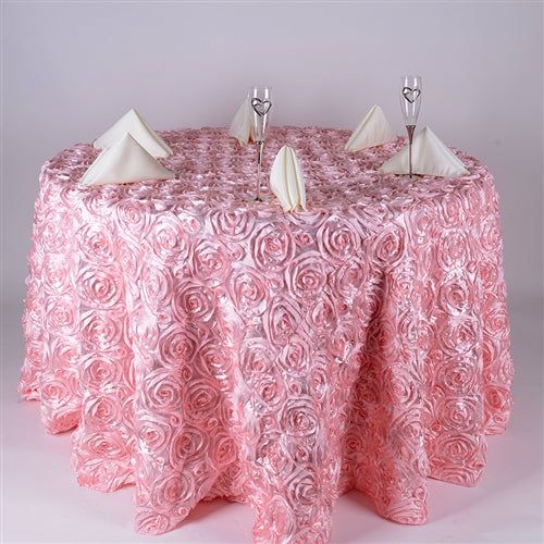 Pink 120 Inch Rosette Tablecloths