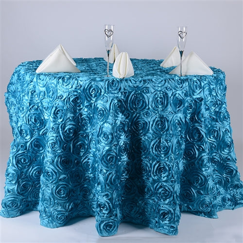 Turquoise 120 Inch Rosette Tablecloths
