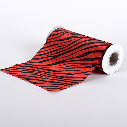 Red Animal Print Satin Fabric 6x10 Yards