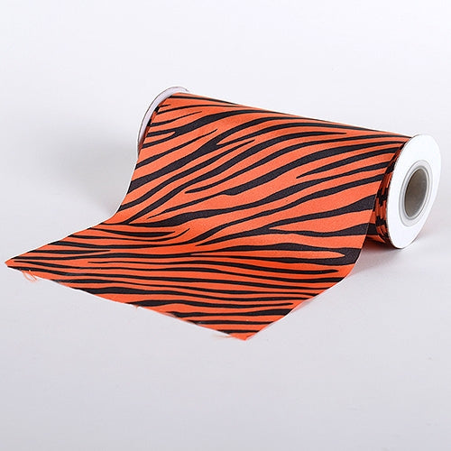 Orange Animal Print Satin Fabric 6x10 Yards