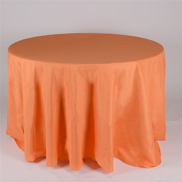 Orange 132 Inch Round Polyester Tablecloths