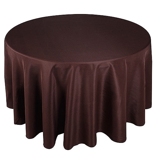 Chocolate Brown 132 Inch Round Polyester Tablecloths