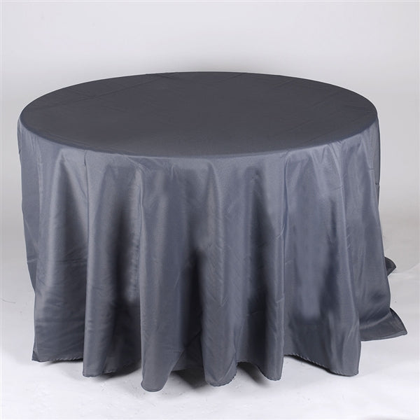 Charcoal 132 Inch Round Polyester Tablecloths