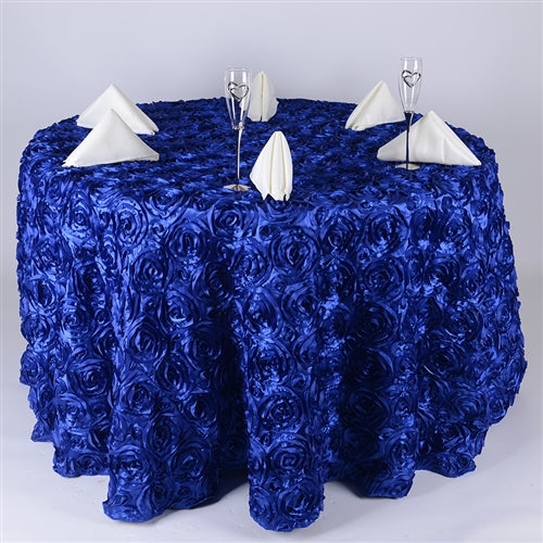 Royal Blue 132 Inch Rosette Tablecloths