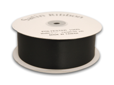 1-1/2 Inch Black Satin Ribbon 50 Yards
