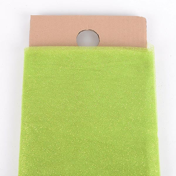 54 Inch Apple Green Glitter Tulle Fabric Bolt