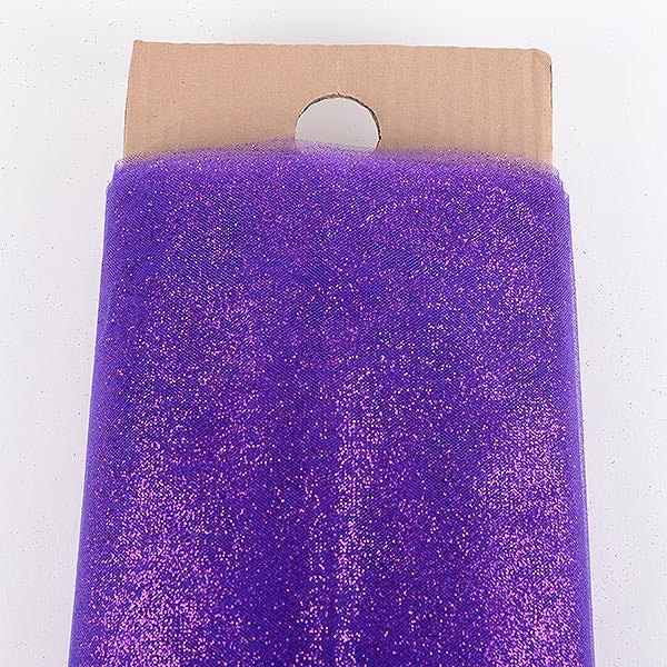 54 Inch Purple Glitter Tulle Fabric Bolt