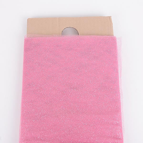 54 Inch Shocking Pink Glitter Tulle Fabric Bolt