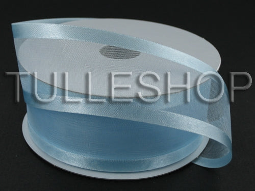 Satin Ribbon W/organza Edge Light Blue #20