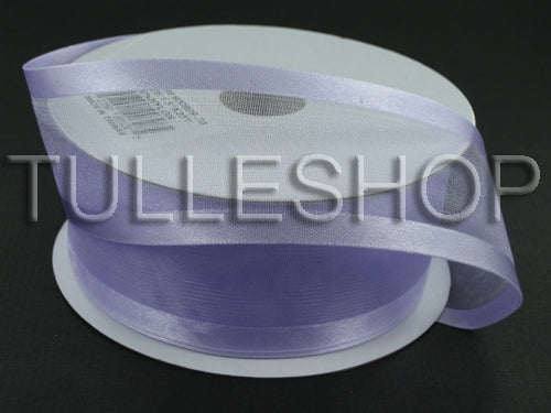 1-1/2 Inch Lavender Organza Ribbon Two Satin Edges