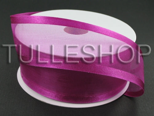 7/8 Inch Azalea Organza Ribbon Two Satin Edges