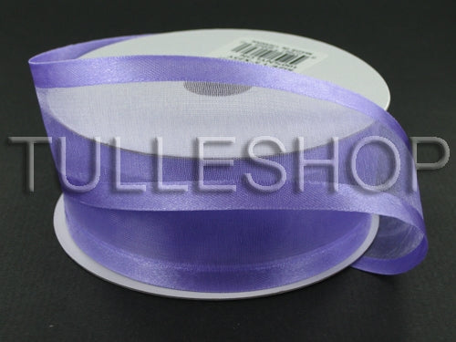7/8 Inch Light Orchid Organza Ribbon Two Satin Edges