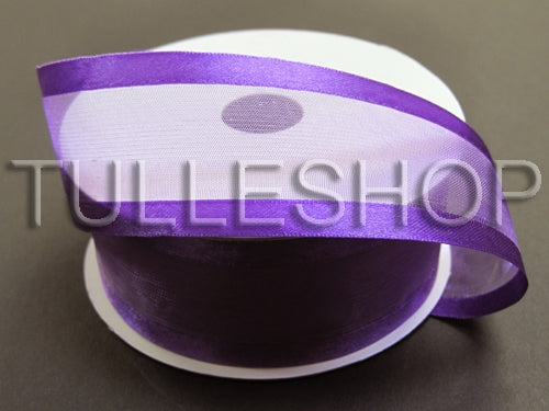 3/8 Inch Purple Organza Ribbon Two Satin Edges