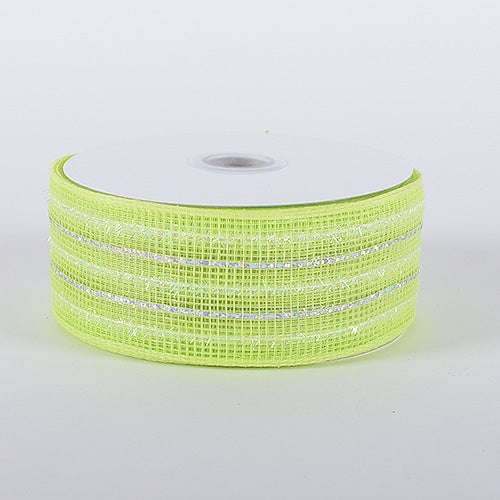 Lime - Laser Metallic Mesh Ribbon - ( 2-1/2 inch x 25 Yards )