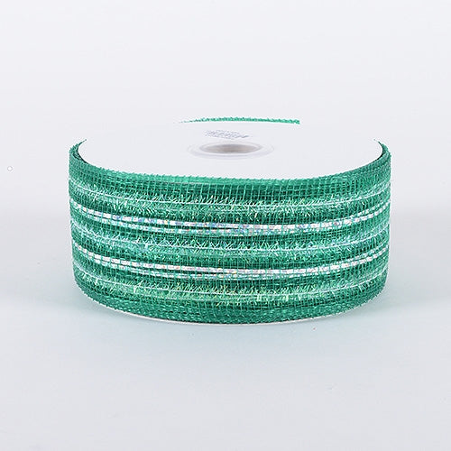Emerald - Laser Metallic Mesh Ribbon - ( 2-1/2 inch x 25 Yards )