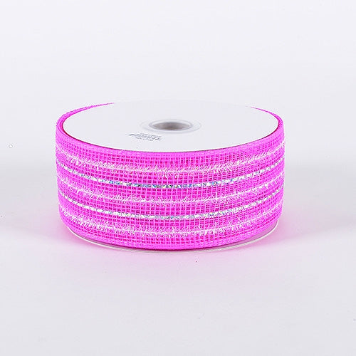 Fuchsia - Laser Metallic Mesh Ribbon - ( 2-1/2 inch x 25 Yards )