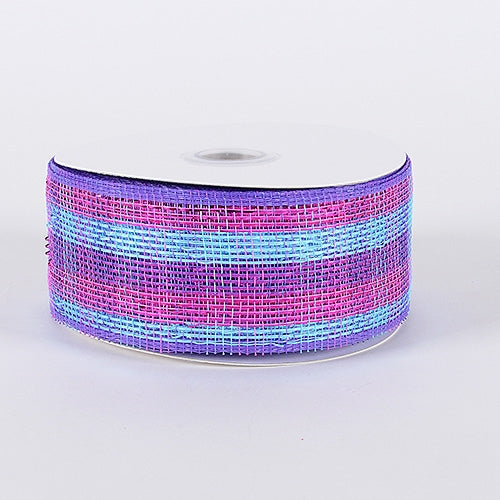 Purple Pink - Laser Metallic Mesh Ribbon  - ( 2-1/2 inch x 25 Yards )