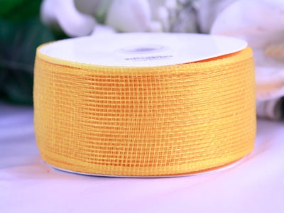 Gold Floral Mesh Ribbon - 4 Inch x 25 Yards