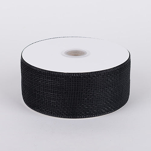 Black - Floral Mesh Ribbon - ( 4 Inch x 25 Yards )