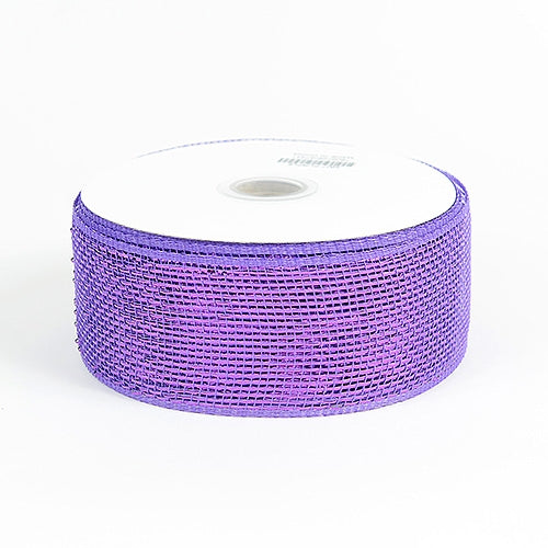 Purple - Metallic Deco Mesh Ribbons - ( 2.5 inch x 25 yards )