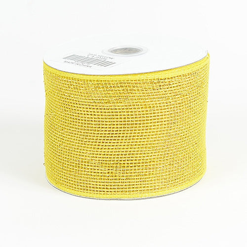 Yellow - Metallic Deco Mesh Ribbons - ( 4 inch x 25 yards )
