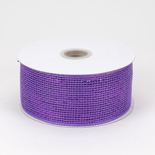Purple - Metallic Deco Mesh Ribbons - ( 4 inch x 25 yards )