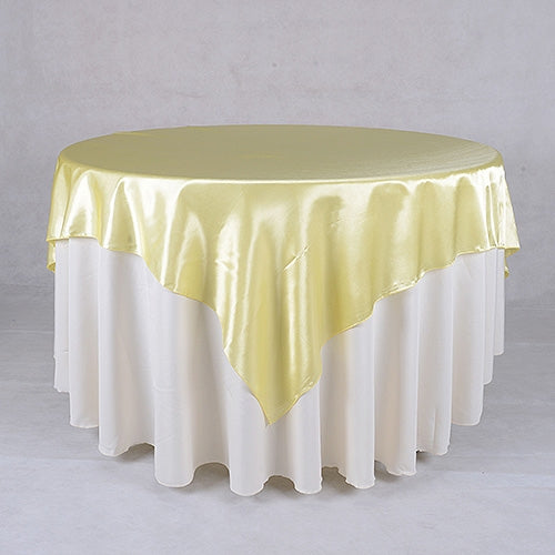 Baby Maize - 60 x 60 Satin Table Overlays - ( 60 x 60 Inch )