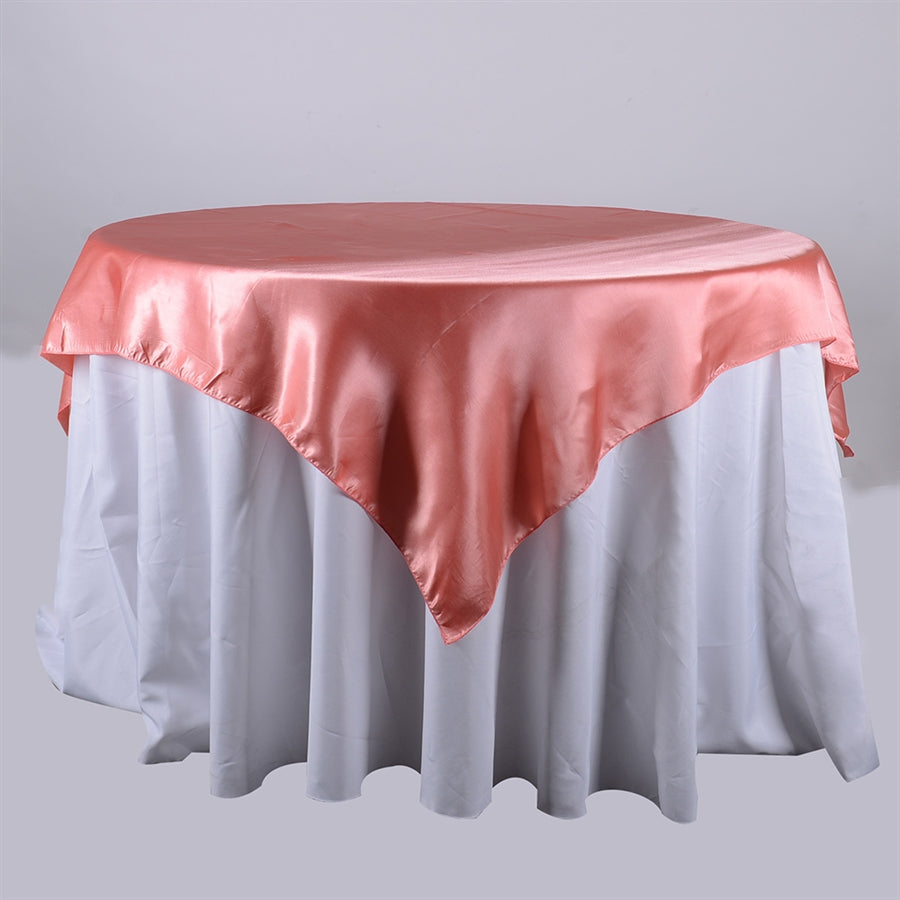 Coral 60 x 60 Inch Square Satin Overlay