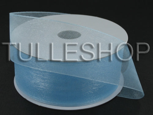 1-1/2 Inch Light Blue Organza Ribbons