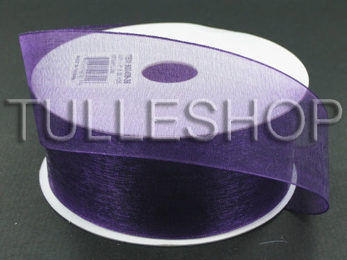 1-1/2 Inch Eggplant Organza Ribbons