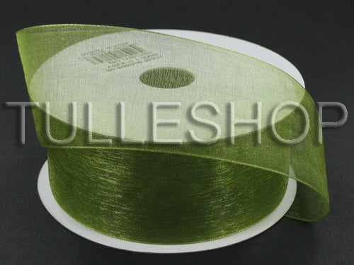 7/8 Inch Spring Moss Organza Ribbons