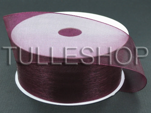 7/8 Inch Burgundy Organza Ribbons