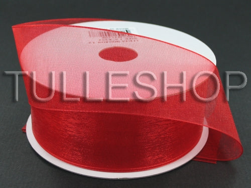 7/8 Inch Red Organza Ribbons