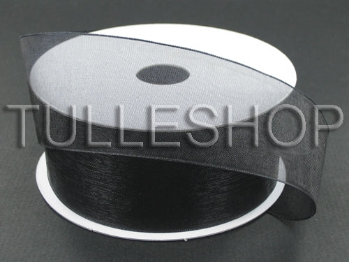 7/8 Inch Black Organza Ribbons