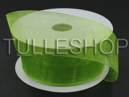 7/8 Inch Kiwi Green Organza Ribbons
