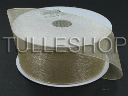 7/8 Inch Tan Organza Ribbons