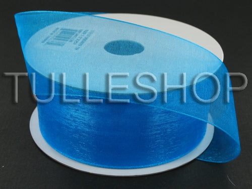 7/8 Inch Turquoise Organza Ribbons
