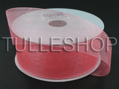 7/8 Inch Coral Organza Ribbons