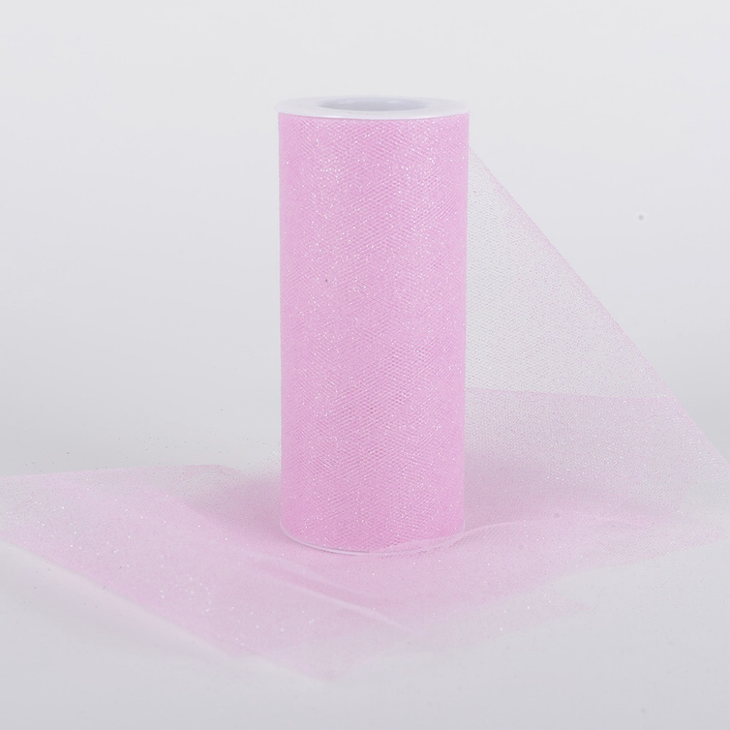 Light Pink Glitter Tulle 6x10 Yards