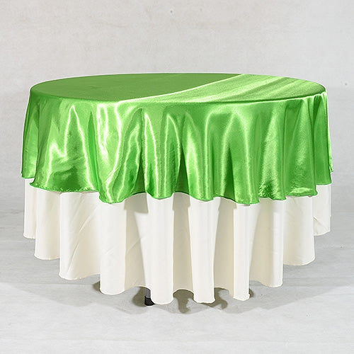 Apple Green 70 Inch Round Satin Tablecloths