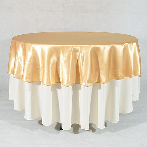Gold 70 Inch Round Satin Tablecloths