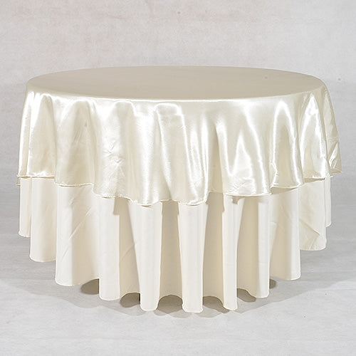 Ivory 70 Inch Round Satin Tablecloths