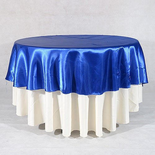 Royal Blue 70 Inch Round Satin Tablecloths
