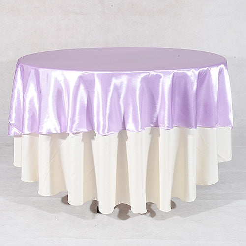 Lavender 70 Inch Round Satin Tablecloths