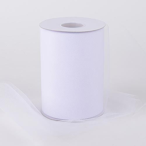 White 6 Inch Tulle Fabric Roll 100 Yards
