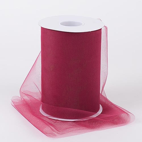Burgundy 6 Inch Tulle Fabric Roll 100 Yards